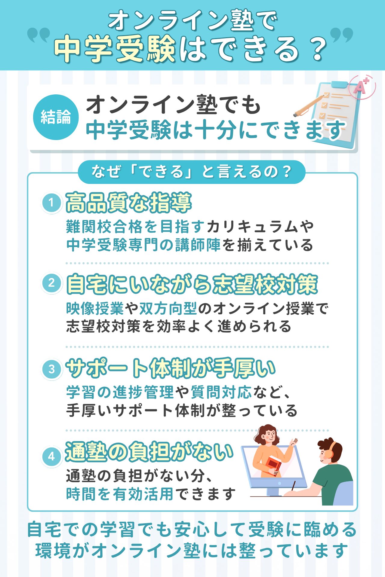 オンライン塾で中学受験はできる?