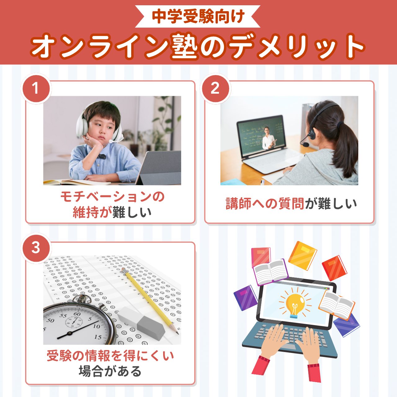 中学受験向けオンライン塾のデメリット