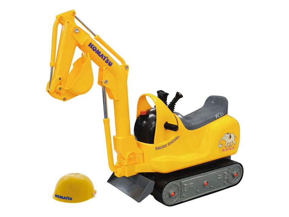 マイクロショベル コマツPC01 足けり乗用玩具 ヘルメット付
