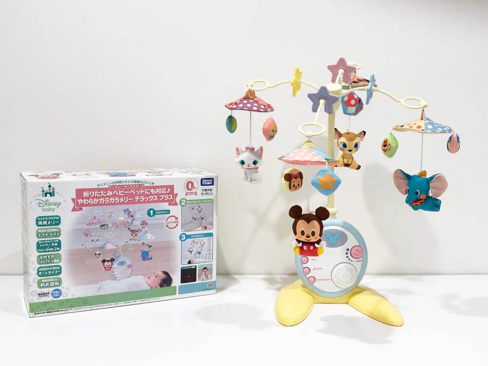 0歳から1歳おすすめアイテム やわらかガラガラメリー デラックス プラス ディズニーキャラクターズ
